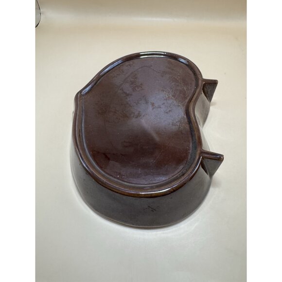 Vintage MCM Poker Patterned, Heart Shaped Ashtray, Dish, Gold And Brown - 1960s! - Picture 6 of 9